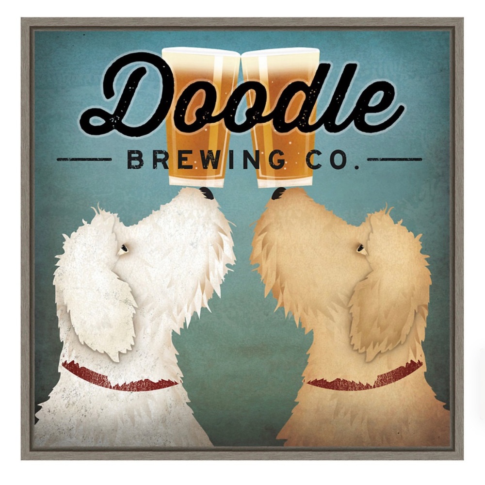 Amanti Art Doodle Beer Double Framed Canvas Print